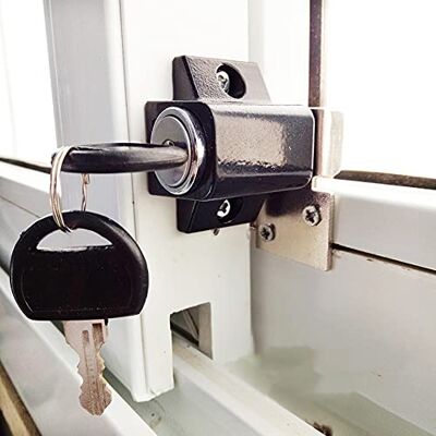 MOTT Butoir de fenêtre coulissant Verrouillage de ventilation Matériel de meubles en alliage d'aluminium robuste avec clés Sécurité enfant MOTT Butoir de fenêtre coulissant Verrouillage de ventilation Matériel de meubles en alliage d'aluminium robuste avec clés Sécurité enfant