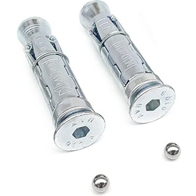 KRASER KR202 Boulons d'ancrage au sol ou au mur pour moto ou vélo, M10 x 70 mm, Kit vis à billes de sécurité, chevilles d'expansion en acier résistant, ancrage chaîne ou cadenas U garage, remplacement KRASER KR202 Boulons d'ancrage au sol ou au mur pour moto ou vélo, M10 x 70 mm, Kit vis à billes de sécurité, chevilles d'expansion en acier résistant, ancrage chaîne ou cadenas U garage, remplacement