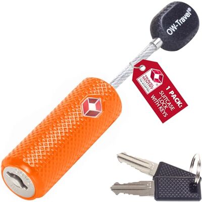OW-Travel Cadenas Valise Avion, Mini Cadenas TSA à Câble à Clé Orange 1 Pc Cadenas TSA valise avion pour bagages, casiers, sacs à dos, camping, mini cadenas valise clé antivol pour voyage avion USA OW-Travel Cadenas Valise Avion, Mini Cadenas TSA à Câble à Clé Orange 1 Pc Cadenas TSA valise avion pour bagages, casiers, sacs à dos, camping, mini cadenas valise clé antivol pour voyage avion USA
