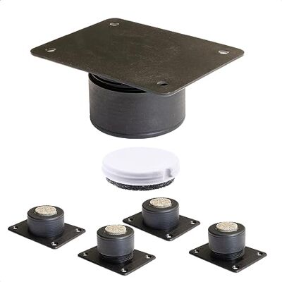 WAGNER 16907199 Lot de 4 pieds de meuble réglables en plastique noir Ø 45 x 25-35 mm avec patins souples QuickClick® Ø 30 mm, plaque de fixation 60 x 80 mm WAGNER 16907199 Lot de 4 pieds de meuble réglables en plastique noir Ø 45 x 25-35 mm avec patins souples QuickClick® Ø 30 mm, plaque de fixation 60 x 80 mm