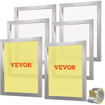 VEVOR Kit de sérigraphie, 6 cadres de sérigraphie en aluminium, 50,8 x 61 cm avec maille de 110 points, maille en nylon haute tension et ruban d'étanchéité pour t-shirts, impression à faire soi-même VEVOR Kit de sérigraphie, 6 cadres de sérigraphie en aluminium, 50,8 x 61 cm avec maille de 110 points, maille en nylon haute tension et ruban d'étanchéité pour t-shirts, impression à faire soi-même