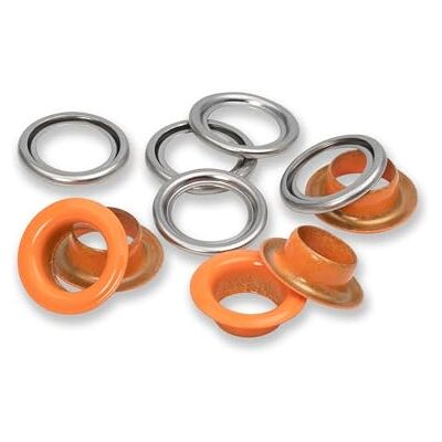 Prym 542546 Lot de 20 œillets avec rondelles Orange/argenté Ø 11 mm Prym 542546 Lot de 20 œillets avec rondelles Orange/argenté Ø 11 mm