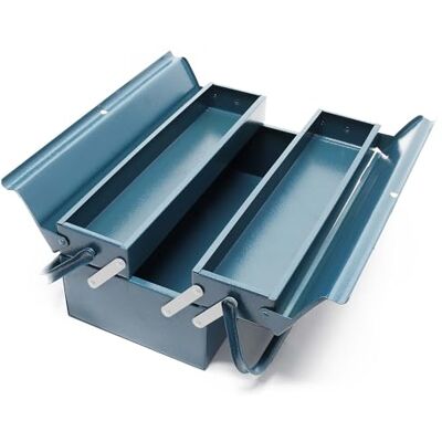 WilTec Boite à outils vide 420x200x160 mm en Acier avec 3 Compartiments Caisse pour outils avec Poignée WilTec Boite à outils vide 420x200x160 mm en Acier avec 3 Compartiments Caisse pour outils avec Poignée
