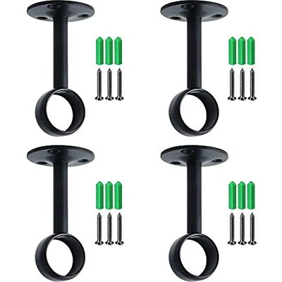 Qanye 4 Pièces Tringle à Rideau Supports, Support de Poteau de Rideau, Acier Inoxydable Support de Rideau, avec 8 Vis et 8 Vis D'expansion, Support pour Tiges de Suspension au Plafond Qanye 4 Pièces Tringle à Rideau Supports, Support de Poteau de Rideau, Acier Inoxydable Support de Rideau, avec 8 Vis et 8 Vis D'expansion, Support pour Tiges de Suspension au Plafond