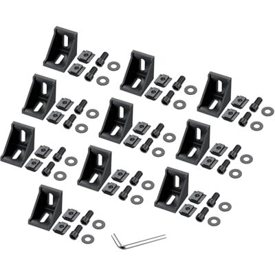 Justech Lot de 10 supports d'angle de fixation pour 3030 en aluminium extrusion, rainure 8, profilé en aluminium, support mural, matériel de montage avec écrous en T M6 pour structure de cadre en Justech Lot de 10 supports d'angle de fixation pour 3030 en aluminium extrusion, rainure 8, profilé en aluminium, support mural, matériel de montage avec écrous en T M6 pour structure de cadre en