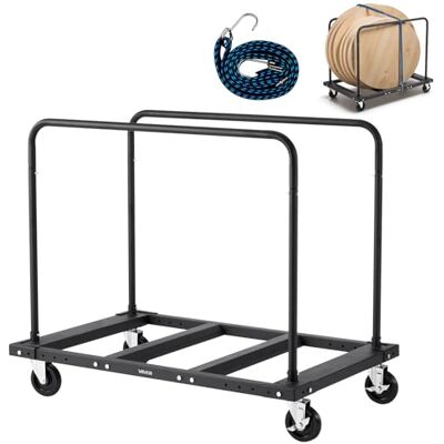 VEVOR Chariot pour plaques de plâtre, charge 816 kg, chariot pour panneaux en acier avec roues pivotantes de 12,5 mm, avec sangle d'ancrage et 2 rampes latérales pour usine, garage, noir VEVOR Chariot pour plaques de plâtre, charge 816 kg, chariot pour panneaux en acier avec roues pivotantes de 12,5 mm, avec sangle d'ancrage et 2 rampes latérales pour usine, garage, noir