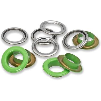 Prym 542565 Œillets avec rondelles Vert clair/argenté Diamètre : 14 mm 15 Prym 542565 Œillets avec rondelles Vert clair/argenté Diamètre : 14 mm 15