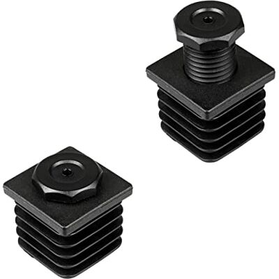 FUX Lot de 4 patins réglables en hauteur, vis d'ajustement de 20 x 20 à 50 x 50 mm, par exemple pour tables, chaises, étagères, meubles pour basculer et compenser les inégalités (50 x 50 mm, noir) FUX Lot de 4 patins réglables en hauteur, vis d'ajustement de 20 x 20 à 50 x 50 mm, par exemple pour tables, chaises, étagères, meubles pour basculer et compenser les inégalités (50 x 50 mm, noir)