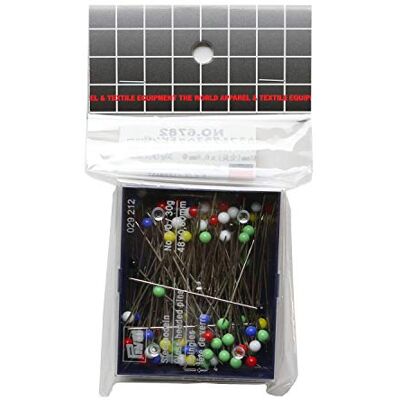 Prym Glass-Headed Pins No. 2/0 Assorted col 0.80 x 48 mm Prym Glass-Headed Pins No. 2/0 Assorted col 0.80 x 48 mm