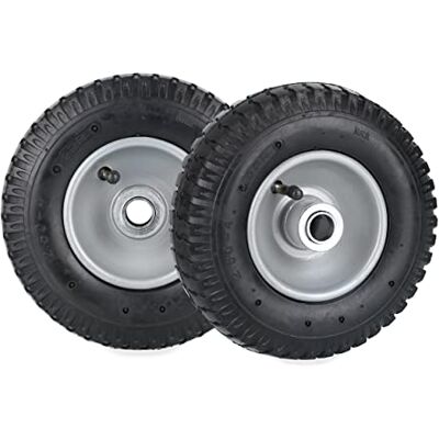 Relaxdays Roue de brouette 2.50-4 en lot de 2, pneumatique, 2PR, charge max. 100 kg, jante acier, noir/argenté Relaxdays Roue de brouette 2.50-4 en lot de 2, pneumatique, 2PR, charge max. 100 kg, jante acier, noir/argenté