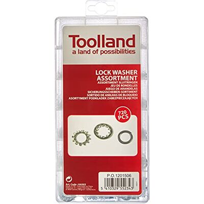 Toolland a land of possibilities Toolland Assortiment de rondelles, 720 pièces, différentes tailles, couleur nickel Toolland a land of possibilities Toolland Assortiment de rondelles, 720 pièces, différentes tailles, couleur nickel