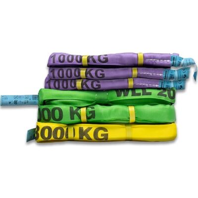 Dolezych DoForce Lot de 5 boucles rondes à gaine simple avec capacité de charge de 1 000 kg à 3 000 kg Dolezych DoForce Lot de 5 boucles rondes à gaine simple avec capacité de charge de 1 000 kg à 3 000 kg