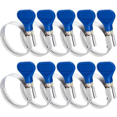 POWERTEC 70247-P2 Lot de 10 colliers de serrage à vis moletée en acier inoxydable de 3,8 cm pour tuyau de piscine hors sol et tubes en PVC, collier de serrage à vis sans fin POWERTEC 70247-P2 Lot de 10 colliers de serrage à vis moletée en acier inoxydable de 3,8 cm pour tuyau de piscine hors sol et tubes en PVC, collier de serrage à vis sans fin