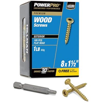 Power Pro 48595 Vis à bois pour extérieur Blanc 8 x 3,8 cm Power Pro 48595 Vis à bois pour extérieur Blanc 8 x 3,8 cm