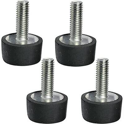 AERZETIX Lot de 4 pieds ronds anti-vibrations isolants Filetage M6 Ø 20 mm H : 10 mm Dureté Shore 40 ± 5 Caoutchouc et acier Charge 240N Noir et argent C48852 AERZETIX Lot de 4 pieds ronds anti-vibrations isolants Filetage M6 Ø 20 mm H : 10 mm Dureté Shore 40 ± 5 Caoutchouc et acier Charge 240N Noir et argent C48852