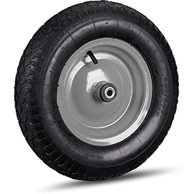 Relaxdays Roue de brouette 4.80 4.00-8, lot de 2, roue de rechange, cauoutchouc, jante en acier, 120 kg, 6 adaptateurs, noir-gris Relaxdays Roue de brouette 4.80 4.00-8, lot de 2, roue de rechange, cauoutchouc, jante en acier, 120 kg, 6 adaptateurs, noir-gris