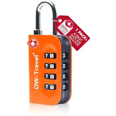 OW-Travel Cadenas Valise Avion, Cadenas TSA Code 4 Chiffres Antivol Bagages Cadenas TSA valise avion pour bagages, casiers, sacs à dos, camping, serrure valise à combinaison pour voyages avion et USA OW-Travel Cadenas Valise Avion, Cadenas TSA Code 4 Chiffres Antivol Bagages Cadenas TSA valise avion pour bagages, casiers, sacs à dos, camping, serrure valise à combinaison pour voyages avion et USA