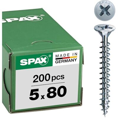 SPAX A2J 1081010350123 4CUT Vis universelle cruciforme à tête fraisée Filetage galvanisé total, 1081010500805 SPAX A2J 1081010350123 4CUT Vis universelle cruciforme à tête fraisée Filetage galvanisé total, 1081010500805