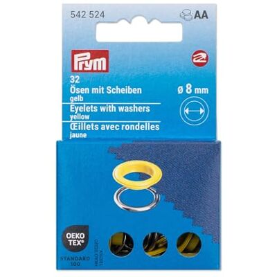 Prym 542524 Œillets Rondelles 8mm Jaune/Argent Compatible avec Vario Creative Tool Prym 542524 Œillets Rondelles 8mm Jaune/Argent Compatible avec Vario Creative Tool