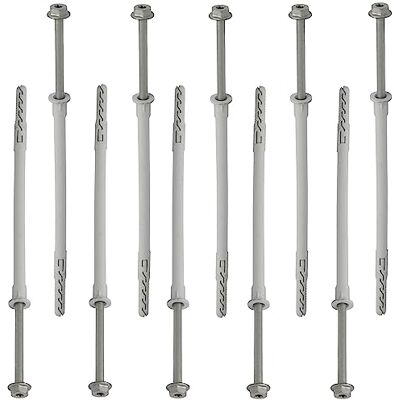 AERZETIX C67143 Lot de 10 chevilles en plastique Ø10 x 230 mm avec bride + 10 vis Ø7 x 240 mm autotaraudeuses avec bride à tête hexagonale empreinte étoile TX40 fixation brique béton AERZETIX C67143 Lot de 10 chevilles en plastique Ø10 x 230 mm avec bride + 10 vis Ø7 x 240 mm autotaraudeuses avec bride à tête hexagonale empreinte étoile TX40 fixation brique béton