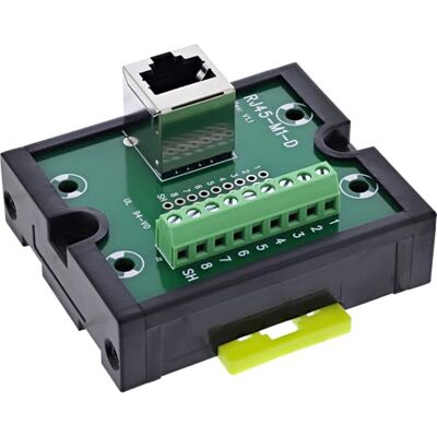 InLine Borne à vis RJ45 à 9 broches blindée pour rail DIN Connexion facile Idéal pour RS232/RS485, 92505J InLine Borne à vis RJ45 à 9 broches blindée pour rail DIN Connexion facile Idéal pour RS232/RS485, 92505J