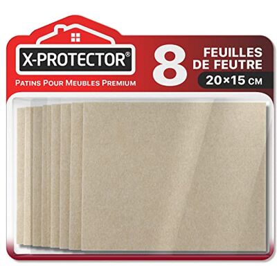 X-Protector Patins en Feutre Auto-Adhésifs 8 PCS 20 x 15 cm Patins pour Meubles Beige Patin Meuble Premium Patin Feutre Autocollant Patins Glisseurs pour Meubles X-Protector Patins en Feutre Auto-Adhésifs 8 PCS 20 x 15 cm Patins pour Meubles Beige Patin Meuble Premium Patin Feutre Autocollant Patins Glisseurs pour Meubles