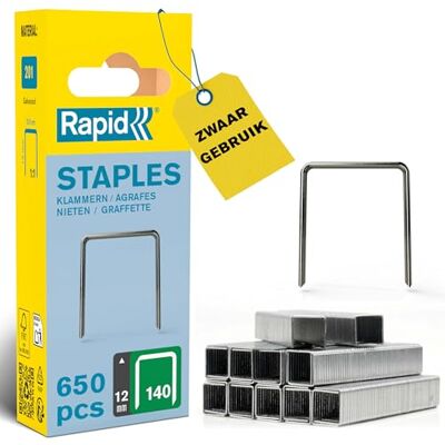Rapid tackernieten No. 140, 12 mm, vlakdraadnieten 648 stuks Gegalvaniseerd staal met breder oplegvlak; precieze aansnijding; voor folie, isolatie en hout; No. 140 (G / 11 / T50) Rapid tackernieten No. 140, 12 mm, vlakdraadnieten 648 stuks Gegalvaniseerd staal met breder oplegvlak; precieze aansnijding; voor folie, isolatie en hout; No. 140 (G / 11 / T50)