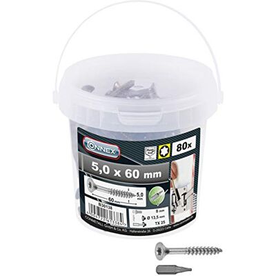 Connex B30138 Vis universelles TX 5,0 x 60 A2 80 g Connex B30138 Vis universelles TX 5,0 x 60 A2 80 g