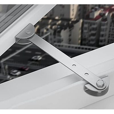 MOTT Entrebâilleur de fenêtre à battant réglable en alliage d'aluminium Support de fenêtre robuste pour ventilation de meubles, cadre de fenêtre MOTT Entrebâilleur de fenêtre à battant réglable en alliage d'aluminium Support de fenêtre robuste pour ventilation de meubles, cadre de fenêtre