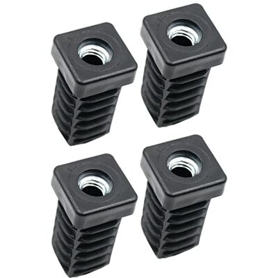 Design61 4 bouchons filetés carrés de 20 x 20 mm, épaisseur de paroi 1 à 2 mm avec filetage intérieur M8 Design61 4 bouchons filetés carrés de 20 x 20 mm, épaisseur de paroi 1 à 2 mm avec filetage intérieur M8