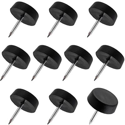 AERZETIX Lot de 10 patins pour meubles, pieds de chaise, table À clouer Ronds Diamètre : 15 mm En plastique Pour armoire, commode, lit, lit, protection du sol Noir AERZETIX Lot de 10 patins pour meubles, pieds de chaise, table À clouer Ronds Diamètre : 15 mm En plastique Pour armoire, commode, lit, lit, protection du sol Noir