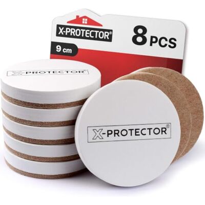 X-Protector 8 PCS 9 cm Patins Glisseurs pour Sols Durs Patin de Meubles Glisseurs de Meubles Blanc Glisseurs en Feutre pour Meubles Lourds Patins Glisseur Meubles Rond Protégez Vos sols! X-Protector 8 PCS 9 cm Patins Glisseurs pour Sols Durs Patin de Meubles Glisseurs de Meubles Blanc Glisseurs en Feutre pour Meubles Lourds Patins Glisseur Meubles Rond Protégez Vos sols!