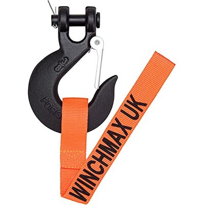 WINCHMAX . Crochet de treuil 3/8" Grade 70 Drop Forged Crochet de chape Noir Très résistant Force de rupture minimale 28,806lb / 12,740kg Convient pour treuil jusqu'à 6,350kg WINCHMAX . Crochet de treuil 3/8" Grade 70 Drop Forged Crochet de chape Noir Très résistant Force de rupture minimale 28,806lb / 12,740kg Convient pour treuil jusqu'à 6,350kg