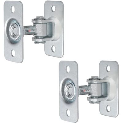 KOTARBAU ® Lot de 2 charnières de porte réglables M12 à visser double socle S235JR en acier galvanisé argenté KOTARBAU ® Lot de 2 charnières de porte réglables M12 à visser double socle S235JR en acier galvanisé argenté