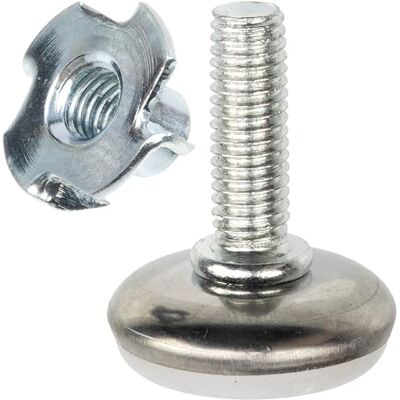 AERZETIX Kit de 4 pieds vérins de meubles réglables M8 + 4 écrous à griffes à frapper M8x11 accessoires de nivellement et montage pour meubles en bois AERZETIX Kit de 4 pieds vérins de meubles réglables M8 + 4 écrous à griffes à frapper M8x11 accessoires de nivellement et montage pour meubles en bois
