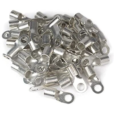 ERKO 100 pièces de cosses professionnelles à anneau non isolées en cuivre galvanisé, pour vis M6 et fils de 4 ÷ 6 mm2, réalisées selon la norme DIN 46234. ERKO 100 pièces de cosses professionnelles à anneau non isolées en cuivre galvanisé, pour vis M6 et fils de 4 ÷ 6 mm2, réalisées selon la norme DIN 46234.