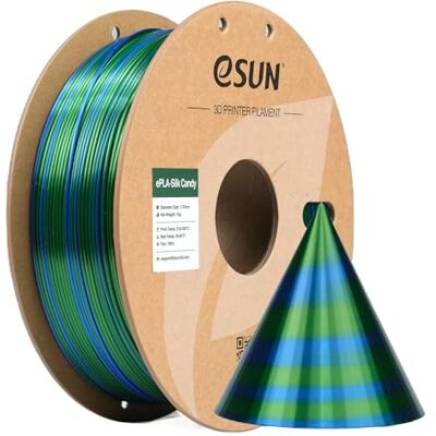 Filament eSUN ePLA-Silk Candy Bleu-Vert - Imprimante 3D Filament eSUN ePLA-Silk Candy Bleu-Vert - Imprimante 3D