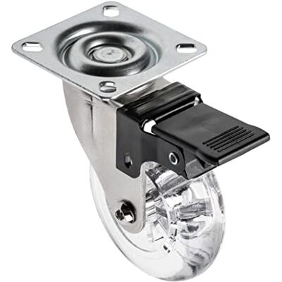 GTV Rouleau de meubles BRAZYLIA avec blocage Roulettes pivotantes pour meubles Acier/PC/PU Diamètre 50 mm Roues pivotantes 360 degrés Charge totale par rouleau 40 kg transparent GTV Rouleau de meubles BRAZYLIA avec blocage Roulettes pivotantes pour meubles Acier/PC/PU Diamètre 50 mm Roues pivotantes 360 degrés Charge totale par rouleau 40 kg transparent