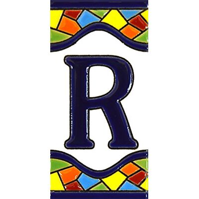 ART Écriteaux avec numéros et lettres. Carreaux de céramique polychromée, peints à la main dans technique corde sèche (cuerda seca) pour plaques avec numéros, noms, directions et signalisation. Un texte personnalisable. Dessin MOSAICO MEDIANO 10,9 cm x 5, ART Écriteaux avec numéros et lettres. Carreaux de céramique polychromée, peints à la main dans technique corde sèche (cuerda seca) pour plaques avec numéros, noms, directions et signalisation. Un texte personnalisable. Dessin MOSAICO MEDIANO 10,9 cm x 5,
