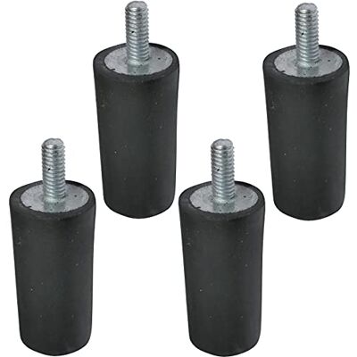 AERZETIX Lot de 4 pièces Pieds pieds ronds anti-vibrations isolants filetage M4 Ø15 mm H:30 mm dureté Shore 40 ±5 caoutchouc et acier charge 90N C48884 AERZETIX Lot de 4 pièces Pieds pieds ronds anti-vibrations isolants filetage M4 Ø15 mm H:30 mm dureté Shore 40 ±5 caoutchouc et acier charge 90N C48884