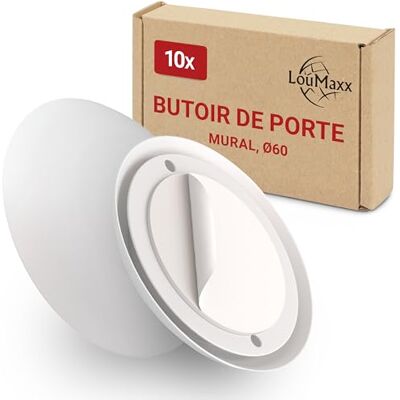 LouMaxx protection poignee porte à coller ou visser Ø 60mm lot de 10 butoir porte blanc autocollant protege mur – stop porte mural pour protéger vos murs et vos portes LouMaxx protection poignee porte à coller ou visser Ø 60mm lot de 10 butoir porte blanc autocollant protege mur – stop porte mural pour protéger vos murs et vos portes
