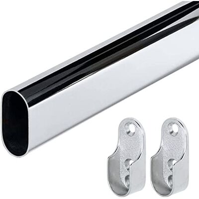 Gedotec Tringle à vêtements ovale Tringle de placard 1200 mm 1 tringle de garde-robe avec 2 fixations de tringle Tube de meuble 30 x 15 mm Tringle à vêtements chromée Tube de placard en Gedotec Tringle à vêtements ovale Tringle de placard 1200 mm 1 tringle de garde-robe avec 2 fixations de tringle Tube de meuble 30 x 15 mm Tringle à vêtements chromée Tube de placard en