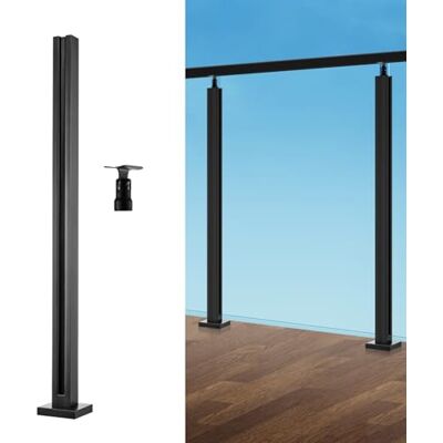 VEVOR Pince à verre, support de garde-corps en verre de 91 cm de hauteur pour verre trempé de 1 à 1,2 cm d'épaisseur, pince de montage en verre en acier inoxydable 304, support d'étagère en verre pour VEVOR Pince à verre, support de garde-corps en verre de 91 cm de hauteur pour verre trempé de 1 à 1,2 cm d'épaisseur, pince de montage en verre en acier inoxydable 304, support d'étagère en verre pour