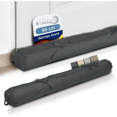Beautissu Boudin Bas de Porte – 100% Coton – 90x10cm Anthracite – Boudin de fenêtre avec Passant – Bas de Porte Isolant – pour Porte, fenêtre et Porte de Jardin – Viento Beautissu Boudin Bas de Porte – 100% Coton – 90x10cm Anthracite – Boudin de fenêtre avec Passant – Bas de Porte Isolant – pour Porte, fenêtre et Porte de Jardin – Viento