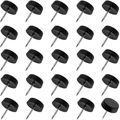 AERZETIX C65823-Lot de 25 patins pour meubles, pieds de chaise, table À clouer Ronds Diamètre : 15 mm En plastique Pour armoire, commode, lit, lit, protection du sol Noir AERZETIX C65823-Lot de 25 patins pour meubles, pieds de chaise, table À clouer Ronds Diamètre : 15 mm En plastique Pour armoire, commode, lit, lit, protection du sol Noir
