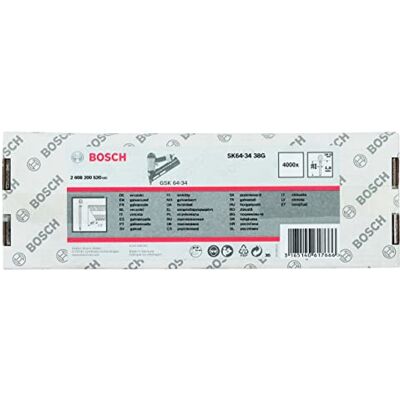 Bosch 4000x Clou de finition DA PRO DA15-34, 34° 1,8/15 g Longueur 38 mm, Bosch 4000x Clou de finition DA PRO DA15-34, 34° 1,8/15 g Longueur 38 mm,