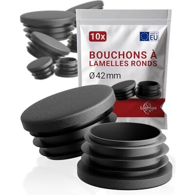 LouMaxx Lot de 10 bouchons à lamelles ronds 42 mm Noir Pour tube de 42 mm Bouchons de tube ronds en plastique robuste Pour une protection parfaite LouMaxx Lot de 10 bouchons à lamelles ronds 42 mm Noir Pour tube de 42 mm Bouchons de tube ronds en plastique robuste Pour une protection parfaite