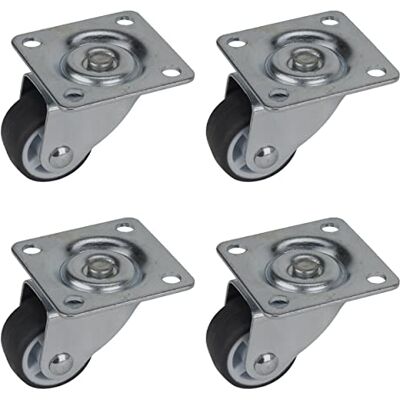 Dörner + Helmer Roulette de meuble avec roue souple et plaque, 25 x 13 mm, roulement lisse, plaque 40 x 40 mm, charge maximale 45 kg Dörner + Helmer Roulette de meuble avec roue souple et plaque, 25 x 13 mm, roulement lisse, plaque 40 x 40 mm, charge maximale 45 kg