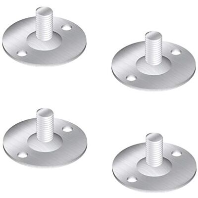 Gedotec Plaque de montage M8 pour pieds de meubles et vis de réglage Ø40 mm acier galvanisé Fixation canapé, meubles Lot de 4 Gedotec Plaque de montage M8 pour pieds de meubles et vis de réglage Ø40 mm acier galvanisé Fixation canapé, meubles Lot de 4