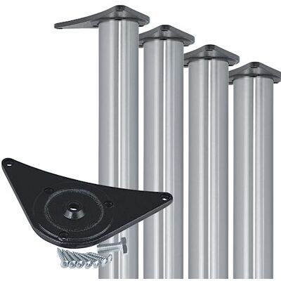 Gedotec Pieds de meubles 4 x aspect acier inoxydable Diamètre : 60 mm Hauteur réglable Hauteur : 1710+30 millimètres Gedotec Pieds de meubles 4 x aspect acier inoxydable Diamètre : 60 mm Hauteur réglable Hauteur : 1710+30 millimètres